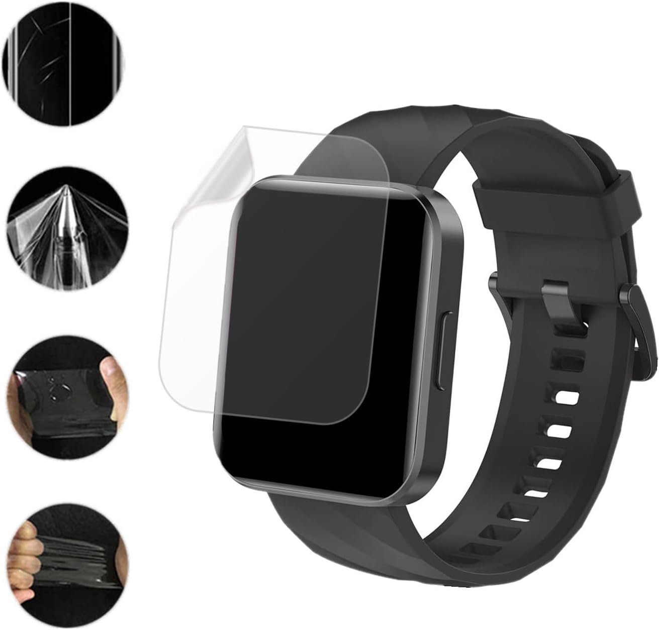 Screen Protector Compatible for Dakofied D1 Smart Watch 1.85" (6 Pack) Clear TPU Soft Film, Compatible for RUIMEN H1 Smartwatch - Image 4