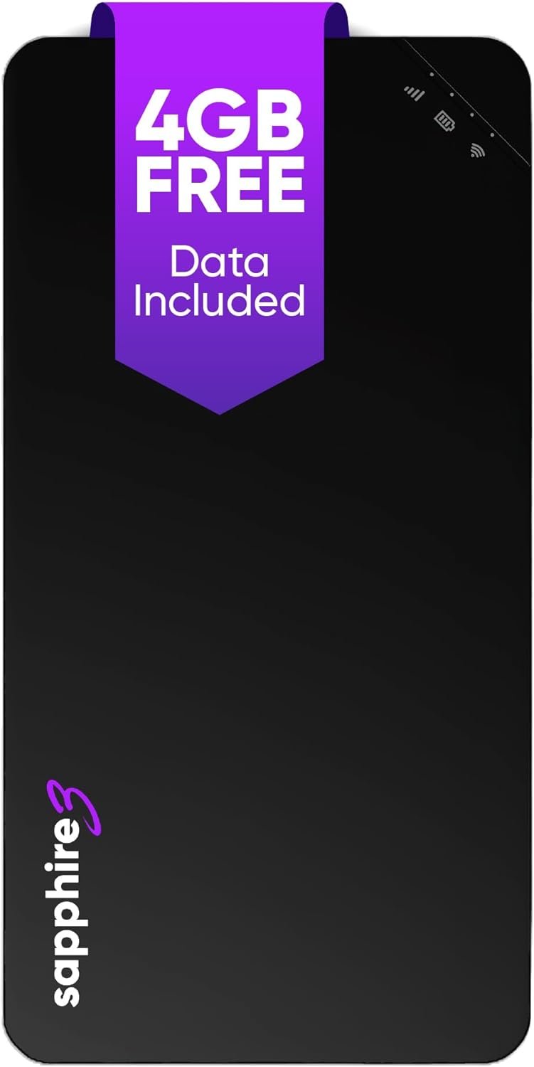 Sapphire 3 Mobile Hotspot, Portable WiFi Hotspot for Travel in 130+ Countries, Supports 300 Mobile Networks, Preloaded 4GB Free Global Data, 18-Hour Battery Life - Image 2