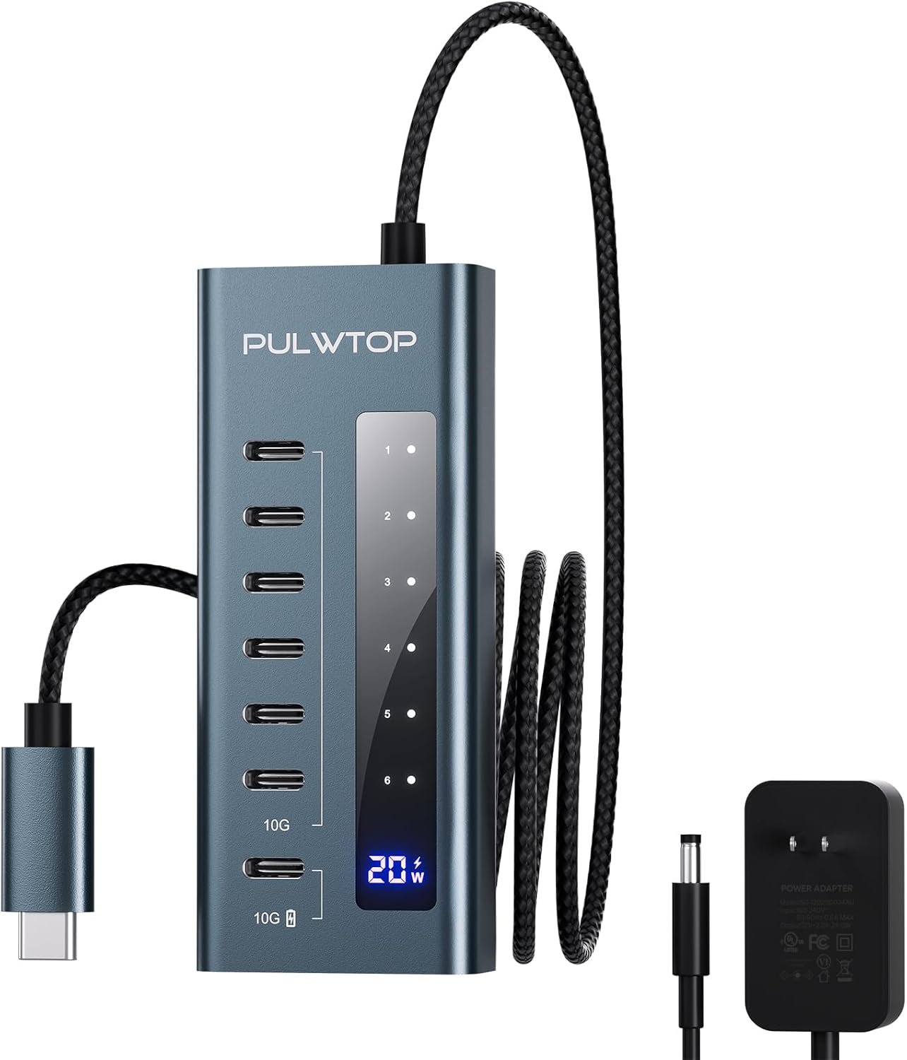 USB C Hub for Laptop, 7 in 1 10Gbps USB Adapter Support Data & Charging(Not Support Video), USB Hub 10Gbps Ports for iMac, MacBook Pro/Air, iPad, XPS, USB Hub Multiport Adapter - Image 2