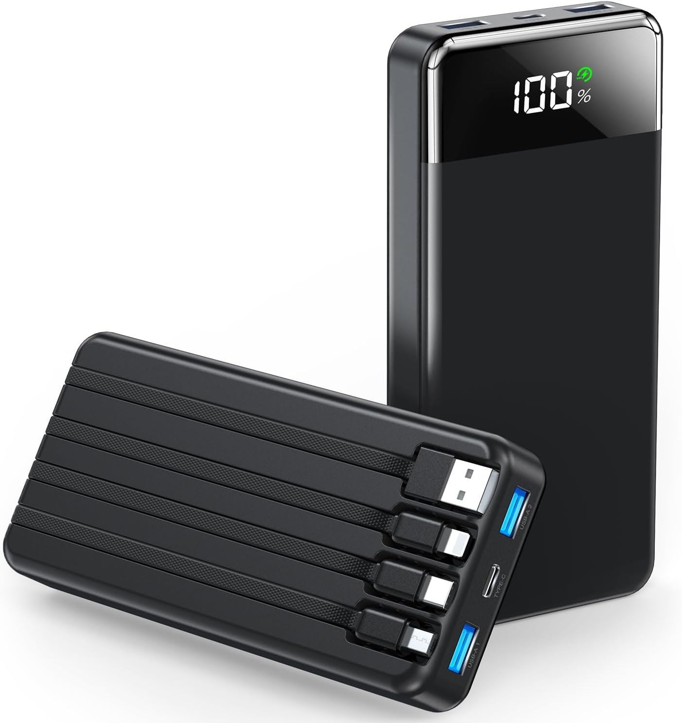SABANI Portable Charger 35000mAh Power Bank - Portable Battery with 4 Built in Cables, 22.5W Fast Charging Battery Pack Compatible with iPhone 16 15 14 13 Samsung Android Phone etc (1 Pack, Black) - Image 2
