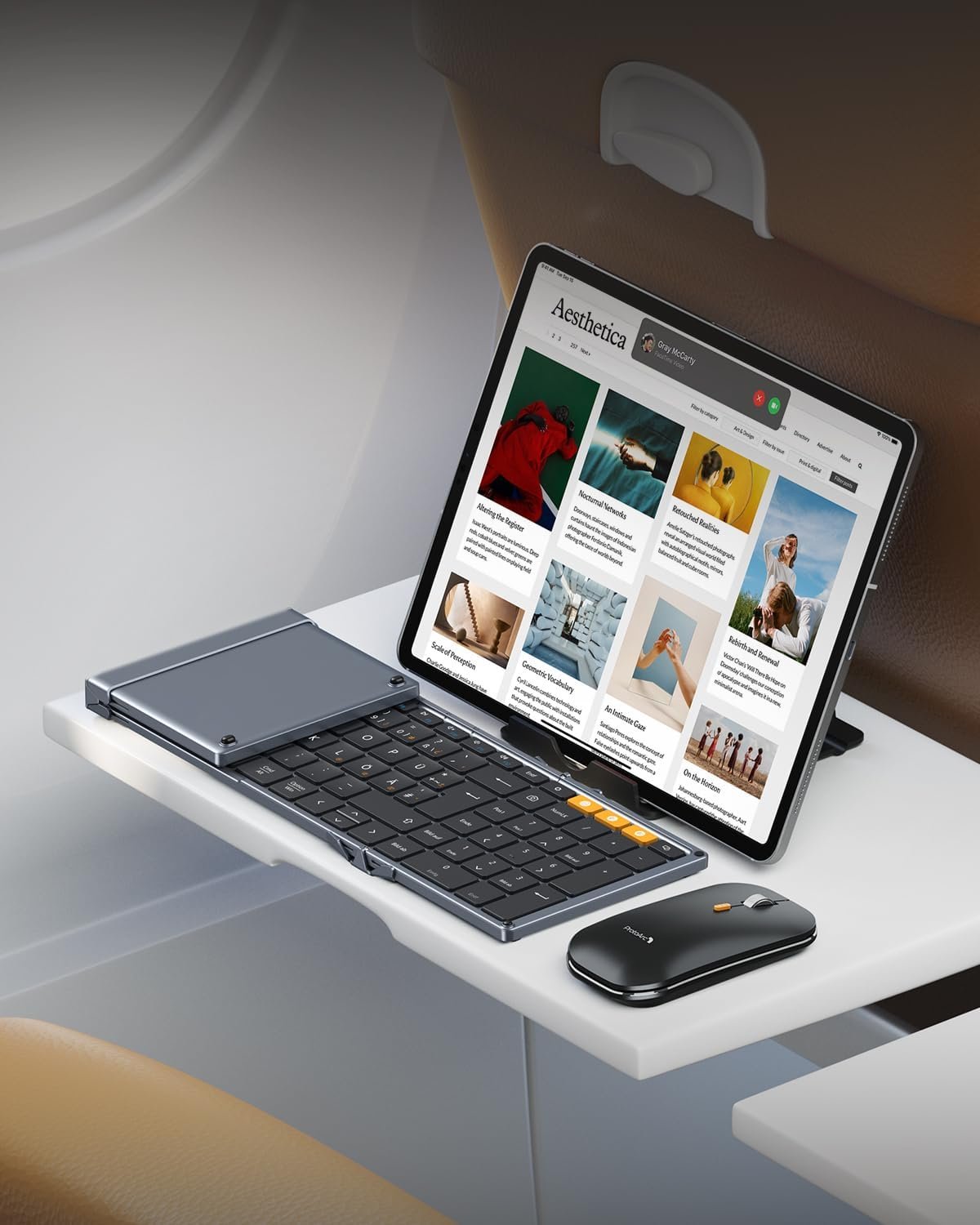 ProtoArc Foldable Keyboard and Mouse, XKM01 True Full-Size Folding Keyboard Mouse Combo for Business and Travel, 2.4G+Dual Bluetooth Portable Mouse Keyboard for Laptop iPads Tablets - Black Gray - Image 8