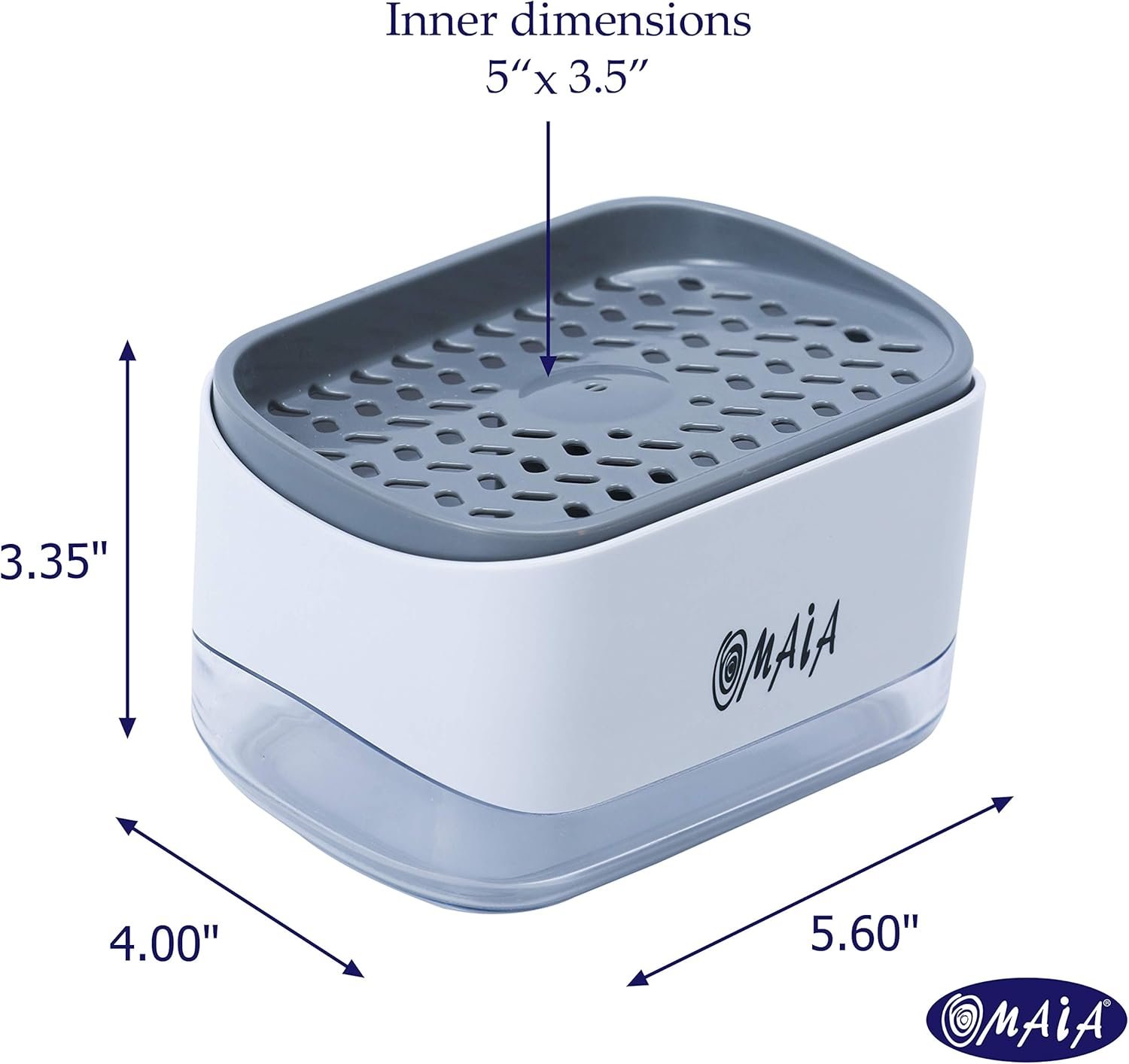 OMAIA 2-in-1 Dish Soap Dispenser with Sponge Holder - Smart Kitchen Gadget - Sink Countertop Organizer - Image 6