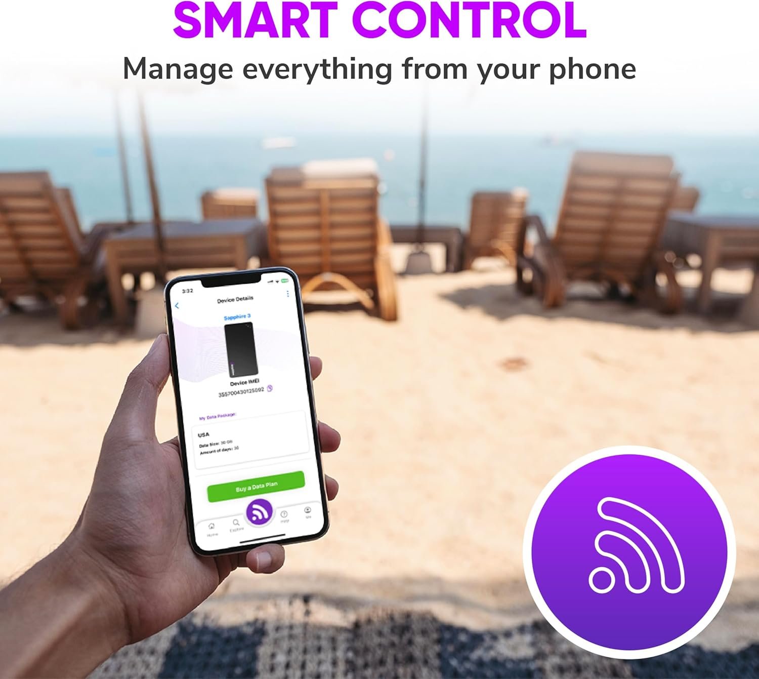 Sapphire 3 Mobile Hotspot, Portable WiFi Hotspot for Travel in 130+ Countries, Supports 300 Mobile Networks, Preloaded 4GB Free Global Data, 18-Hour Battery Life - Image 6