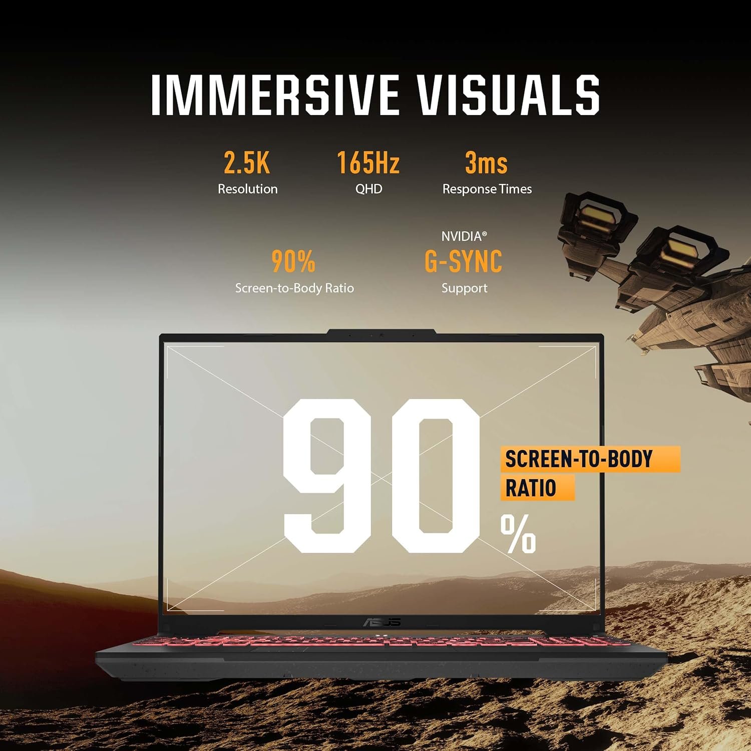 ASUS TUF Gaming A16 (2024) Gaming Laptop, 16” QHD+ 165Hz 16:10 Display, AMD Ryzen™ 9 7940HX, NVIDIA® GeForce RTX™ 4070, 16GB DDR5, 1TB PCIe Gen4 SSD, Wi-Fi 6, Windows 11, FA607PI-AS94 - Image 4