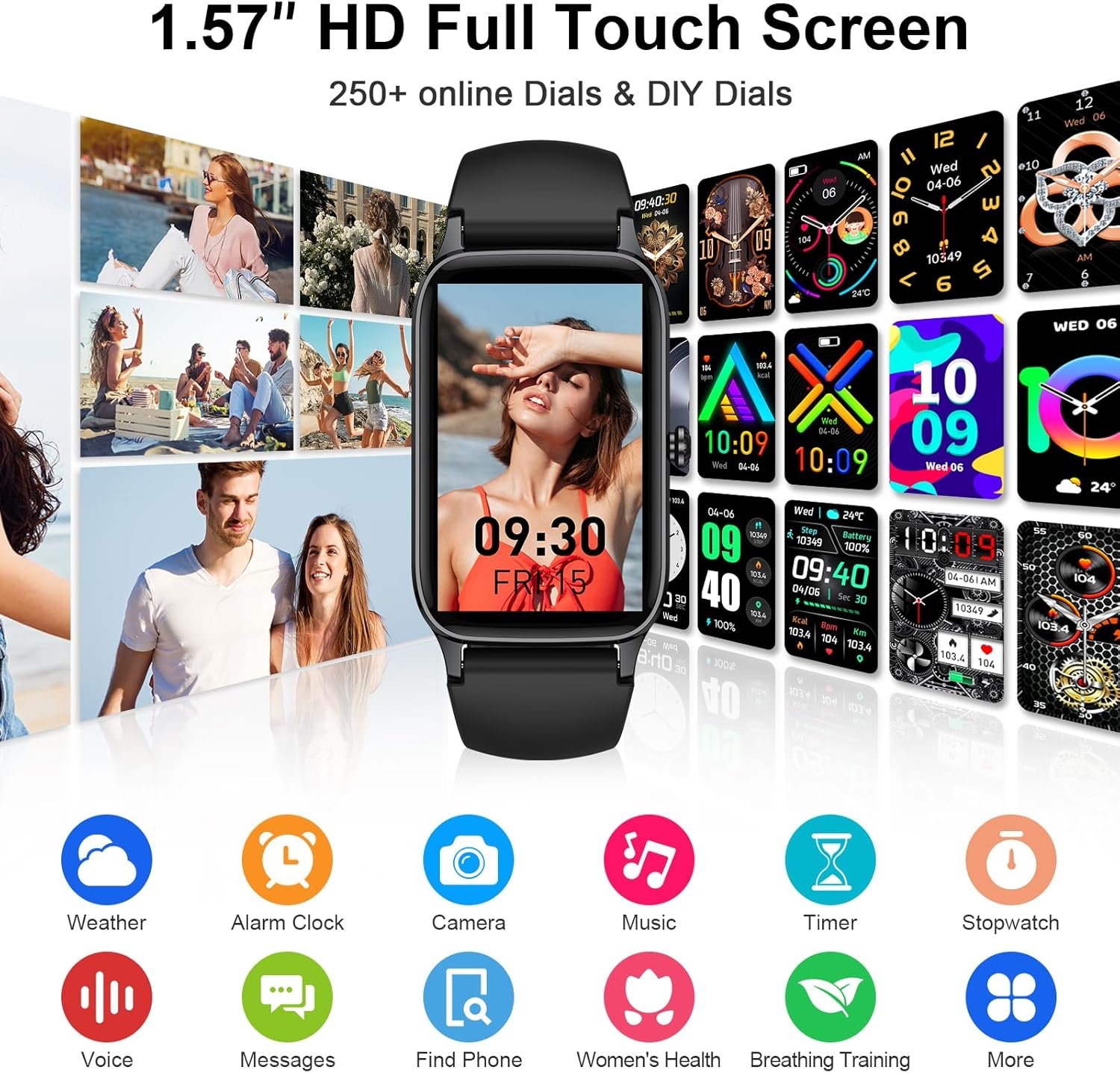 Smart Watch(Answer/Make Call), 2025 Fitness Activity Tracker for Men Women, 1.57” Smartwatch with Heart Rate/Sleep Monitor/Pedometer/Calories/113 Sports, IP68 Waterproof Fitness Watch for Android iOS - Image 7