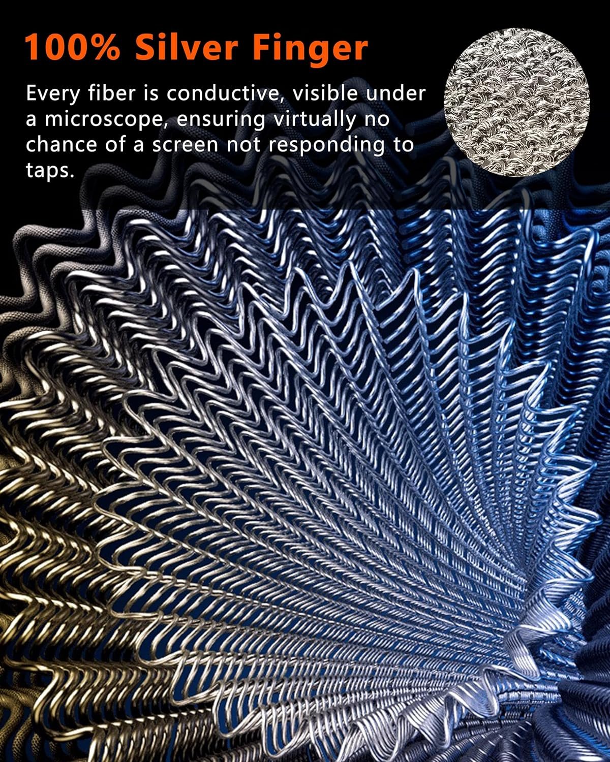 Gaming Finger Sleeves,100% Visible Silver Fibers,Just Right Pressure/Breathable/Sweatproof,Gaming Gloves for PUBG Mobile/Knives Out/Call of Duty Mobile(10pcs) L - Image 3